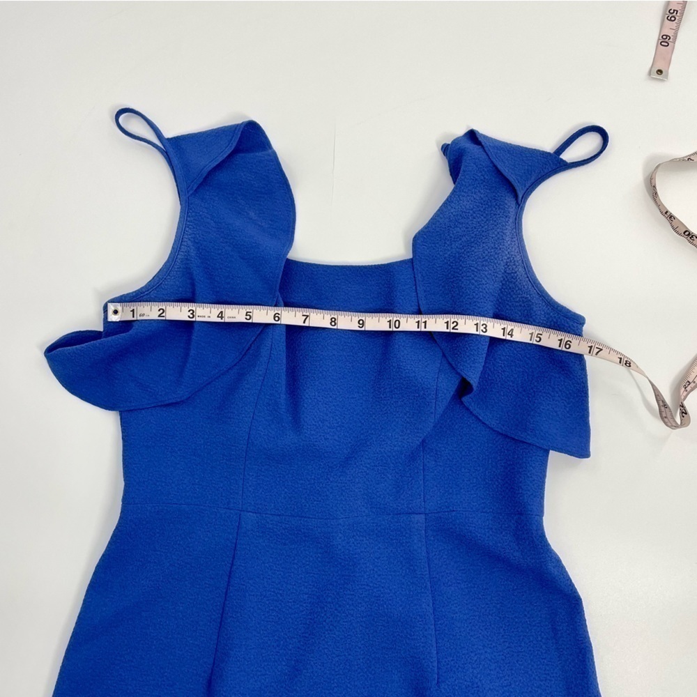 Black Halo Rosette Blue Sheath Dress Ruffle Sleeve Sleeveless Classic‎ 8 - Picture 11 of 16